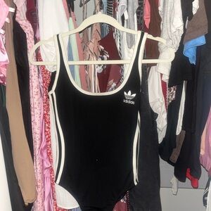 Adidas Black Scoop Neck Bodysuit